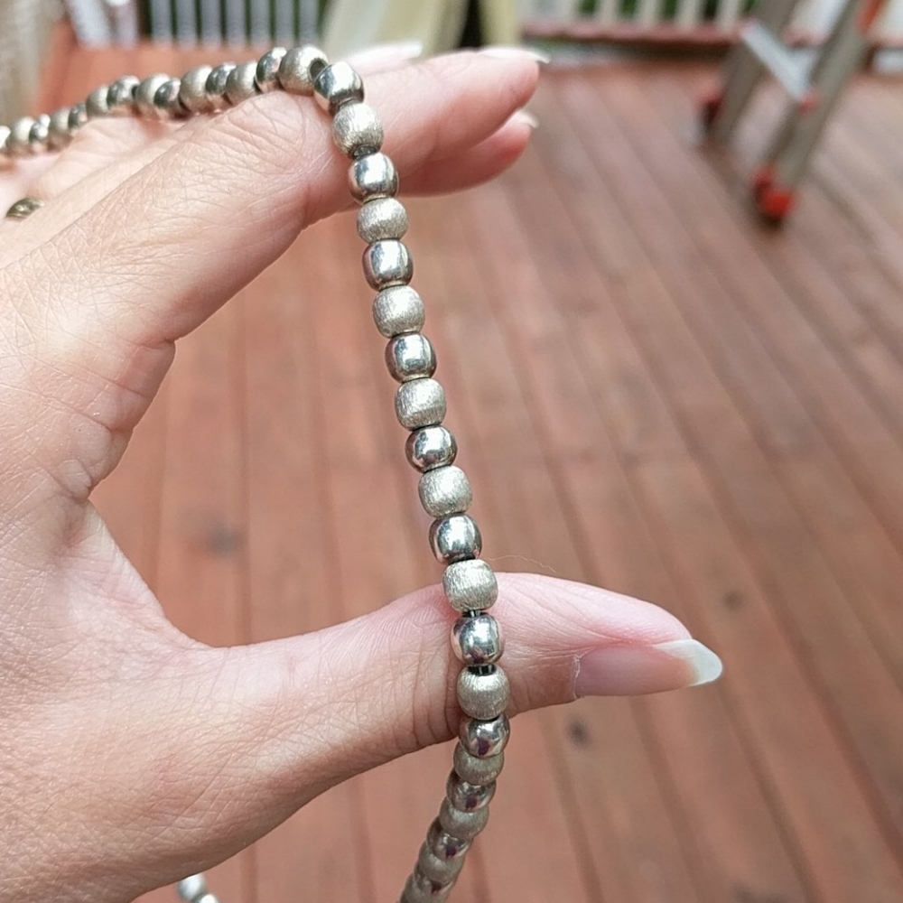 STERLING BEAD NECKLACE - Picture 2 of 16
